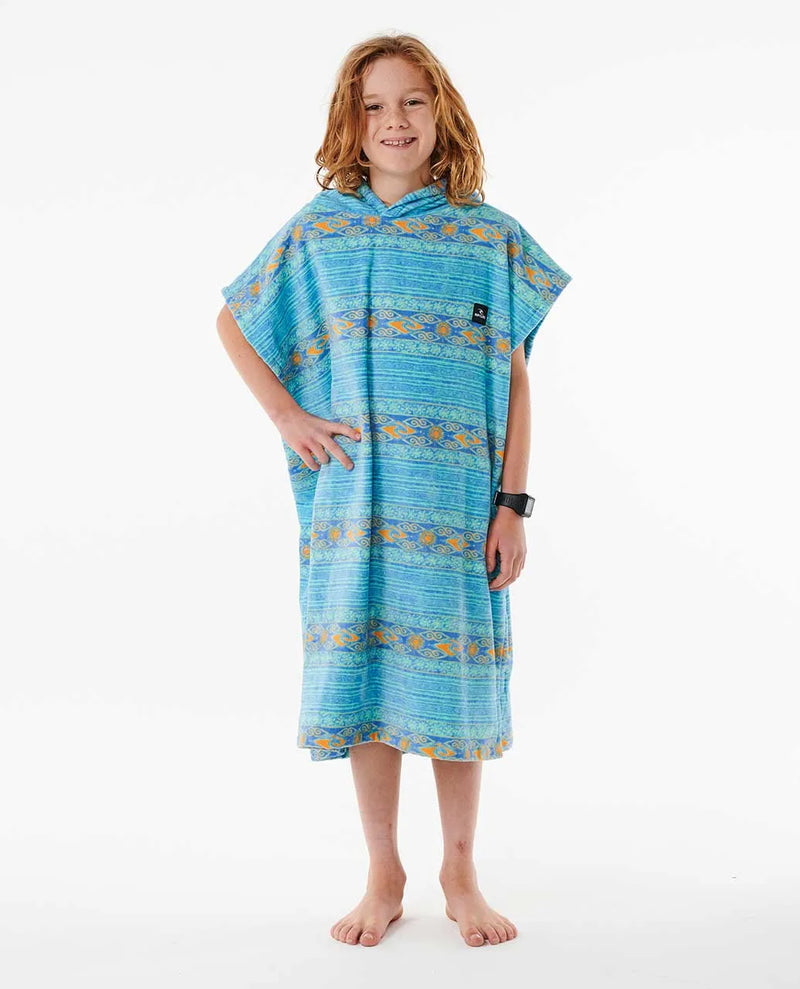 Load image into Gallery viewer, Rip Curl Kid&#39;s Mixed Hooded Poncho Light Aqua 008BTO-8089
