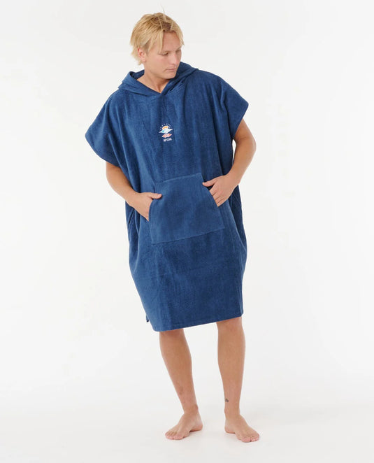 Rip Curl Unisex Logo Hooded Towel Poncho 104cm Navy 00GMTO_0049