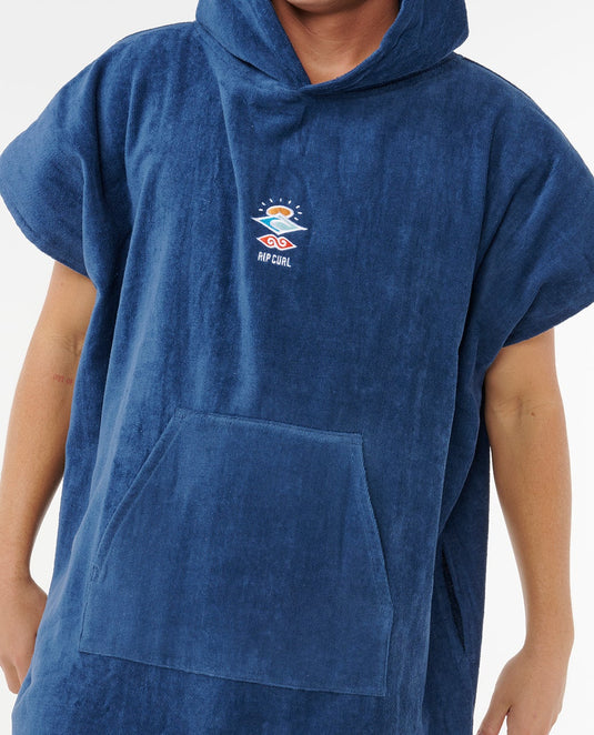 Rip Curl Unisex Logo Hooded Towel Poncho 104cm Navy 00GMTO_0049