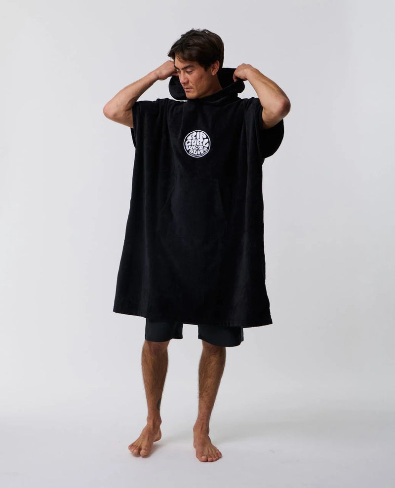 Load image into Gallery viewer, Rip Curl Unisex Logo Hooded Towel Poncho Black 00GMTO-0090
