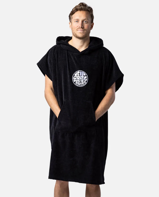 Rip Curl Men's Logo Hooded Towel Poncho Black 00GMTO-0090