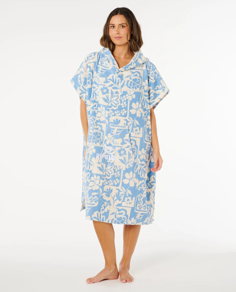 Load image into Gallery viewer, Rip Curl Women's Mixed Hooded Towel Poncho 104cm Blissful Blue 00VWTO_2828
