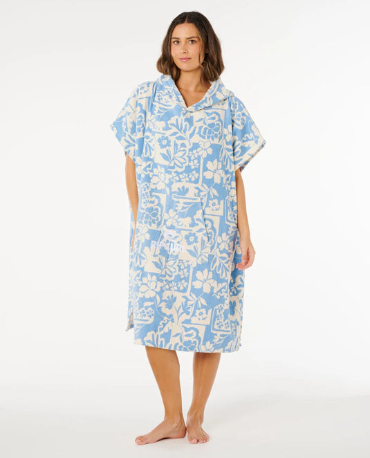 Rip Curl Women's Mixed Hooded Towel Poncho 104cm Blissful Blue 00VWTO_2828