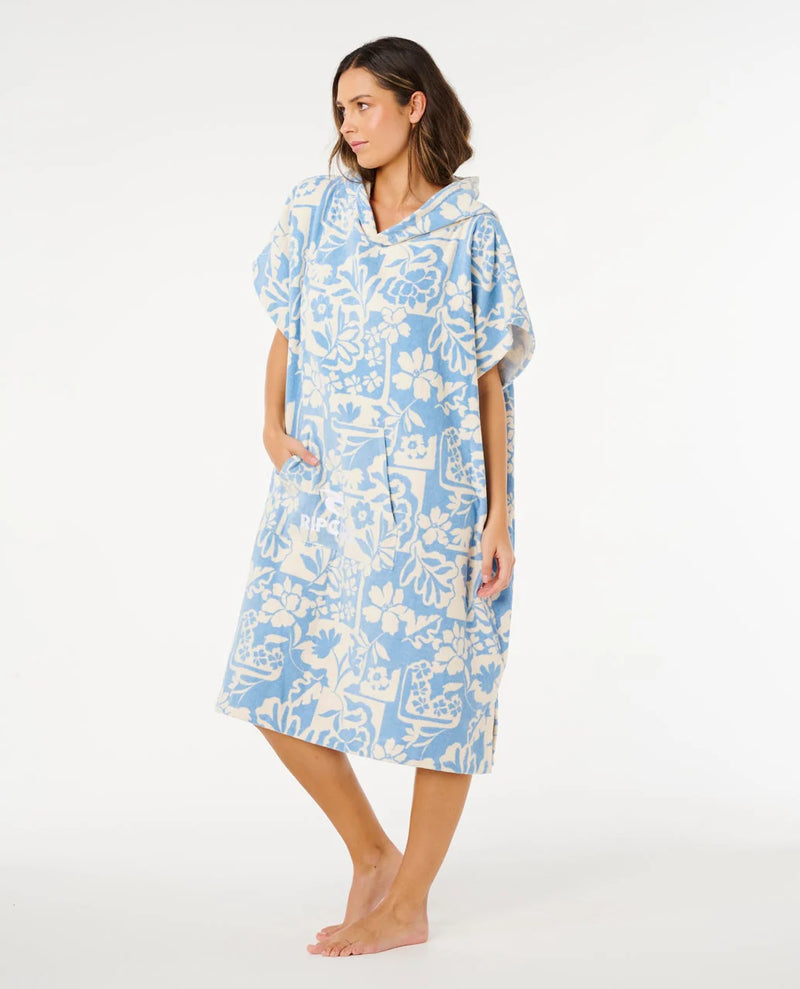 Load image into Gallery viewer, Rip Curl Women's Mixed Hooded Towel Poncho 104cm Blissful Blue 00VWTO_2828
