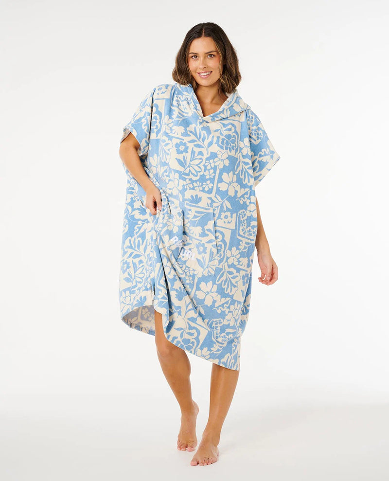 Load image into Gallery viewer, Rip Curl Women's Mixed Hooded Towel Poncho 104cm Blissful Blue 00VWTO_2828
