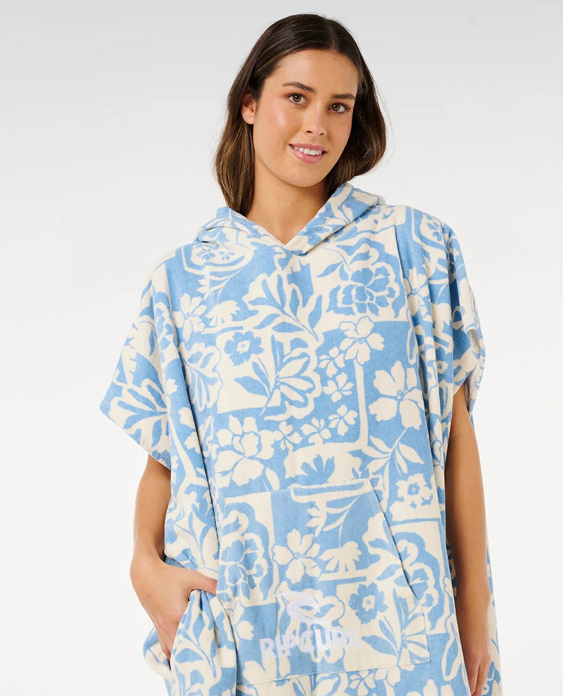 Load image into Gallery viewer, Rip Curl Women's Mixed Hooded Towel Poncho 104cm Blissful Blue 00VWTO_2828
