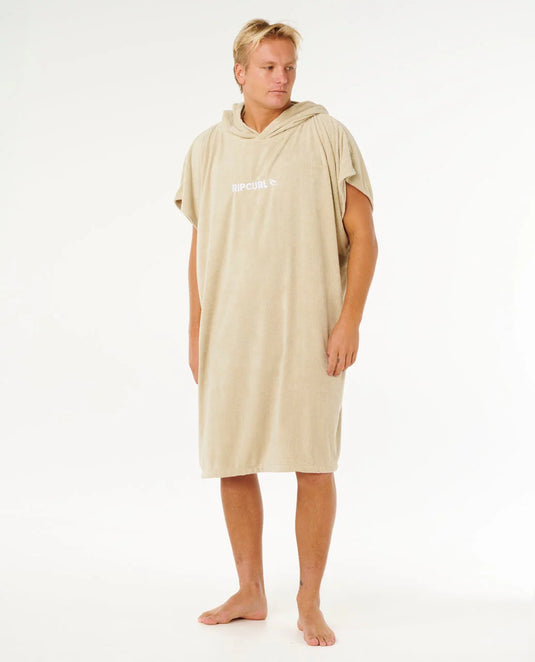 Rip Curl Unisex Brand Hooded Towel Poncho 180 - 65cm Khaki 00ZMTO_0064