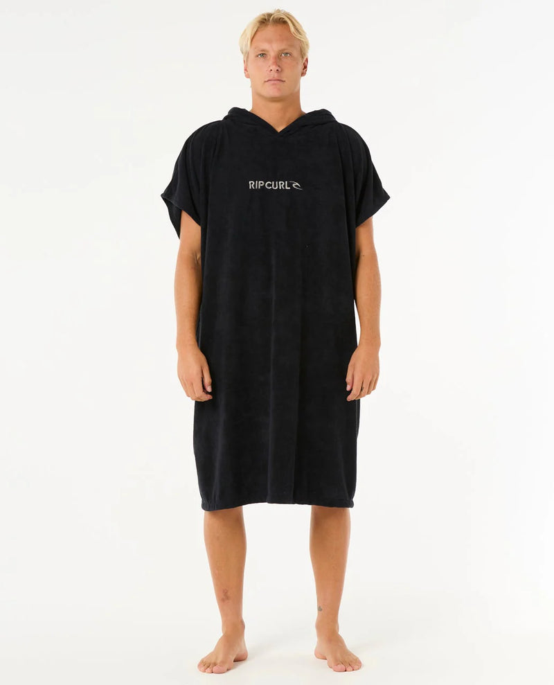 Load image into Gallery viewer, Rip Curl Unisex Brand Hooded Towel Poncho 180 - 65cm Black/Grey 00ZMTO_0097
