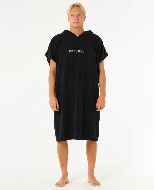 Rip Curl Unisex Brand Hooded Towel Poncho 180 - 65cm Black/Grey 00ZMTO_0097