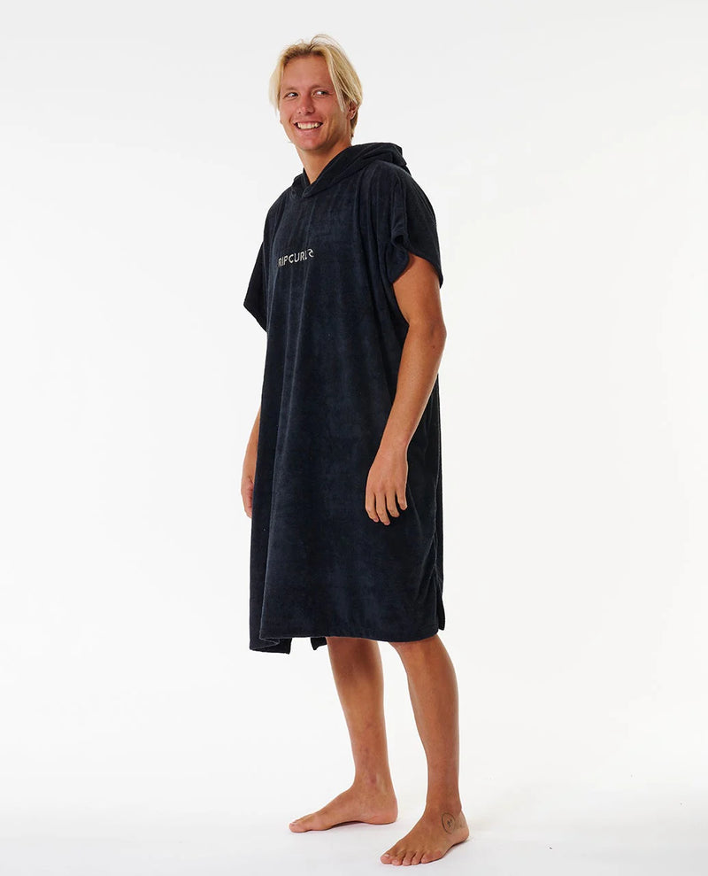 Load image into Gallery viewer, Rip Curl Unisex Brand Hooded Towel Poncho 180 - 65cm Black/Grey 00ZMTO_0097
