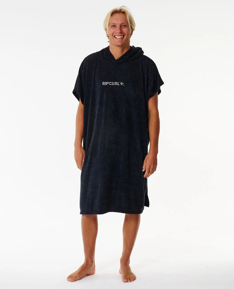 Load image into Gallery viewer, Rip Curl Unisex Brand Hooded Towel Poncho 180 - 65cm Black/Grey 00ZMTO_0097

