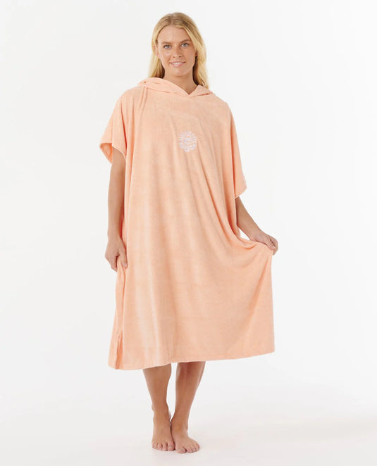 Rip Curl Women's Classic Surf Hooded Towel Poncho 104cm Bright Peach 00ZWTO_2116