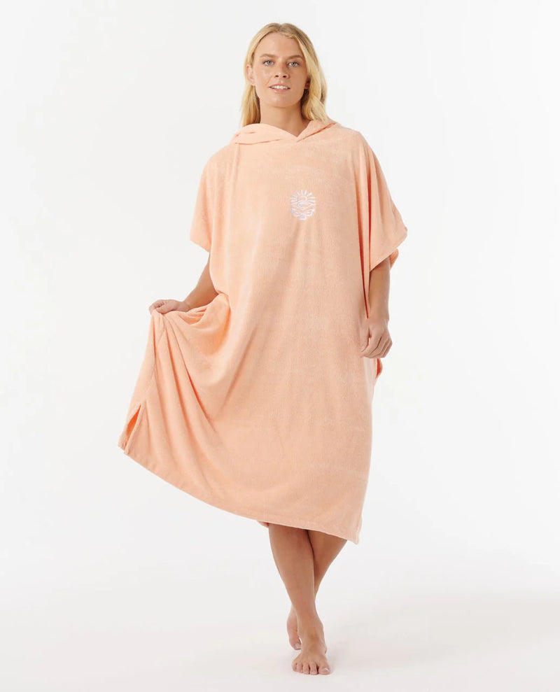 Load image into Gallery viewer, Rip Curl Women's Classic Surf Hooded Towel Poncho 104cm Bright Peach 00ZWTO_2116
