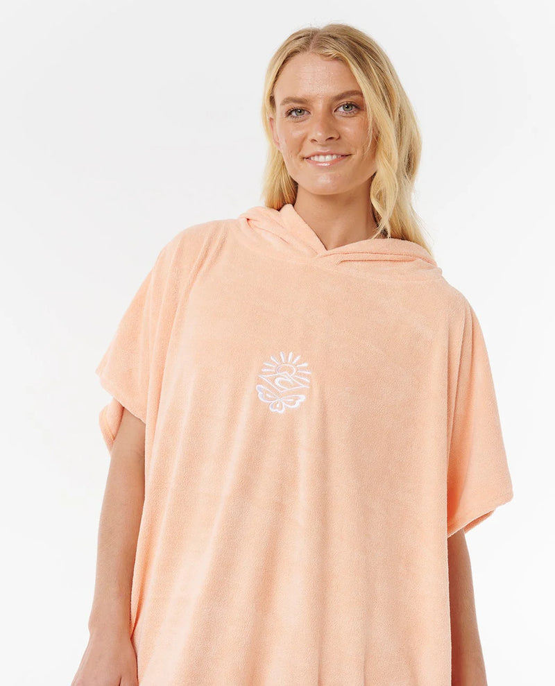 Load image into Gallery viewer, Rip Curl Women's Classic Surf Hooded Towel Poncho 104cm Bright Peach 00ZWTO_2116

