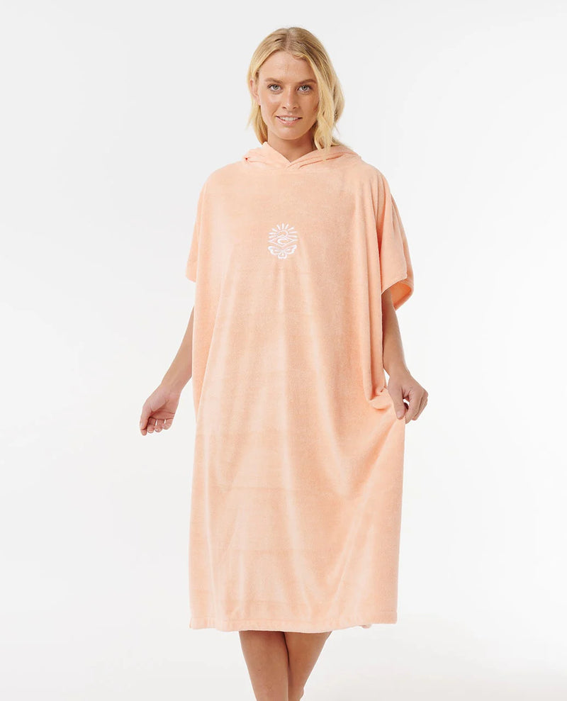Load image into Gallery viewer, Rip Curl Women's Classic Surf Hooded Towel Poncho 104cm Bright Peach 00ZWTO_2116
