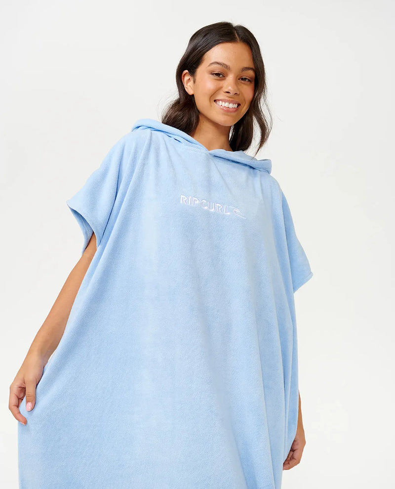 Load image into Gallery viewer, Rip Curl Women&#39;s Classic Surf Hooded Poncho Mid Blue 00ZWTO-8962
