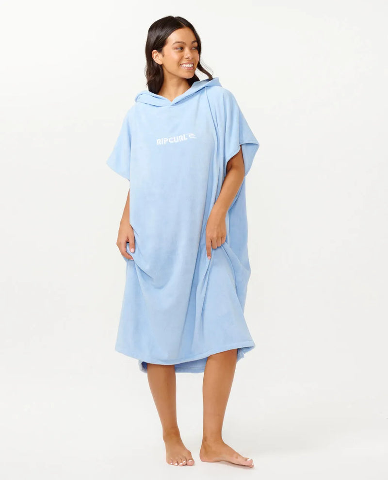 Load image into Gallery viewer, Rip Curl Women&#39;s Classic Surf Hooded Poncho Mid Blue 00ZWTO-8962
