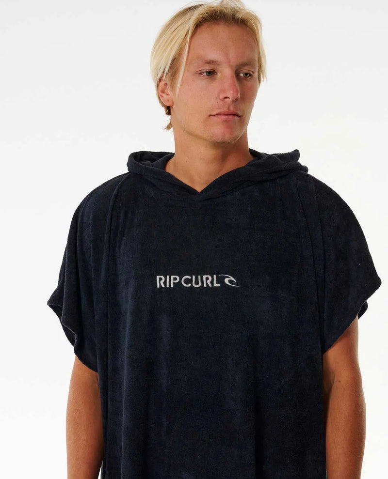 Load image into Gallery viewer, Rip Curl Men&#39;s Brand Hooded Poncho Black/Grey 00ZMTO-0097

