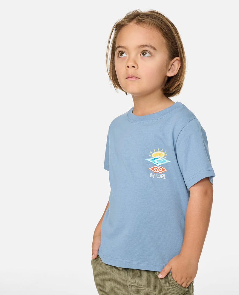 Load image into Gallery viewer, Rip Curl Kids' Icons of Shred Tee Faded Denim 016TTE_4737
