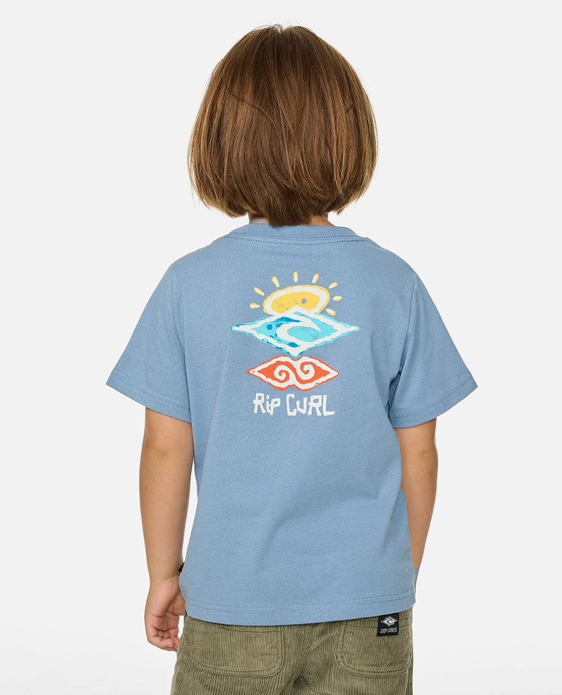Load image into Gallery viewer, Rip Curl Kids' Icons of Shred Tee Faded Denim 016TTE_4737
