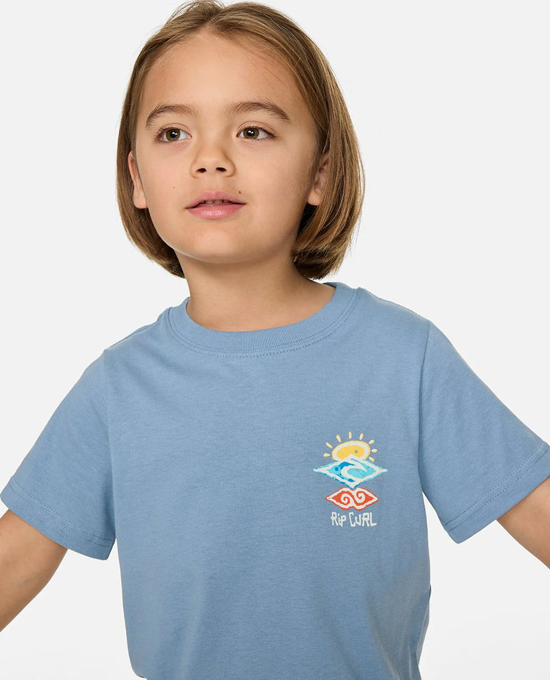 Load image into Gallery viewer, Rip Curl Kids' Icons of Shred Tee Faded Denim 016TTE_4737
