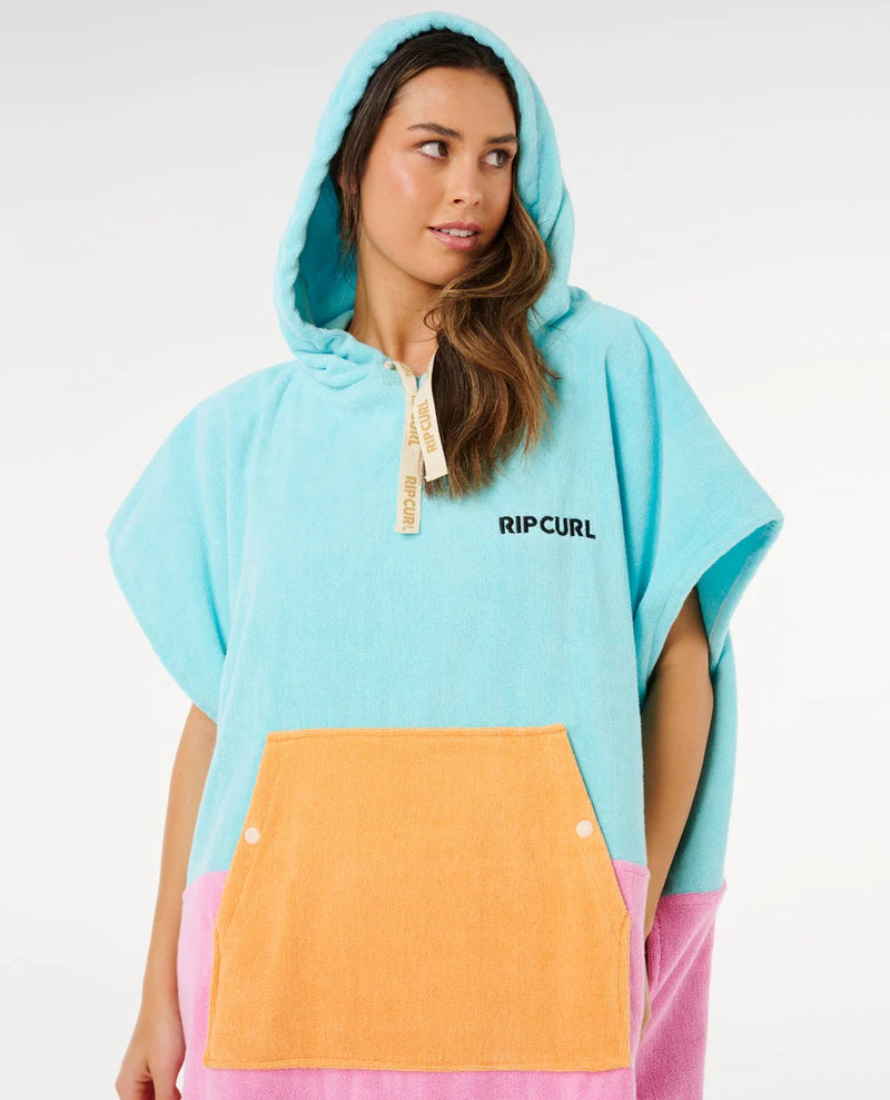 Load image into Gallery viewer, Rip Curl Women's Premium Surf Hooded Towel Poncho 104cm Light Sea Blue 01BWTO_2830

