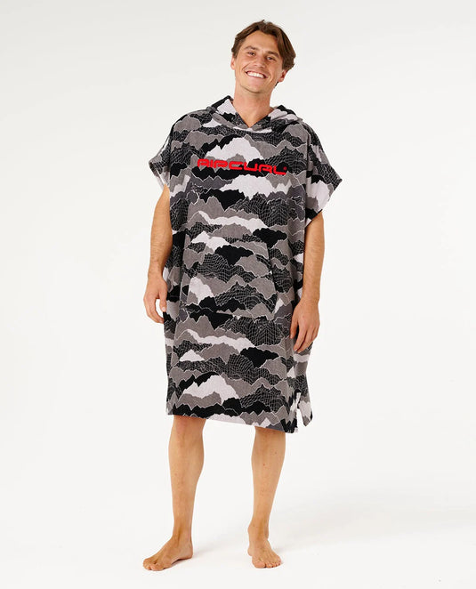 Rip Curl Unisex Fun Times Hooded Towel Poncho 104cm Black/Grey 01KMTO_0097