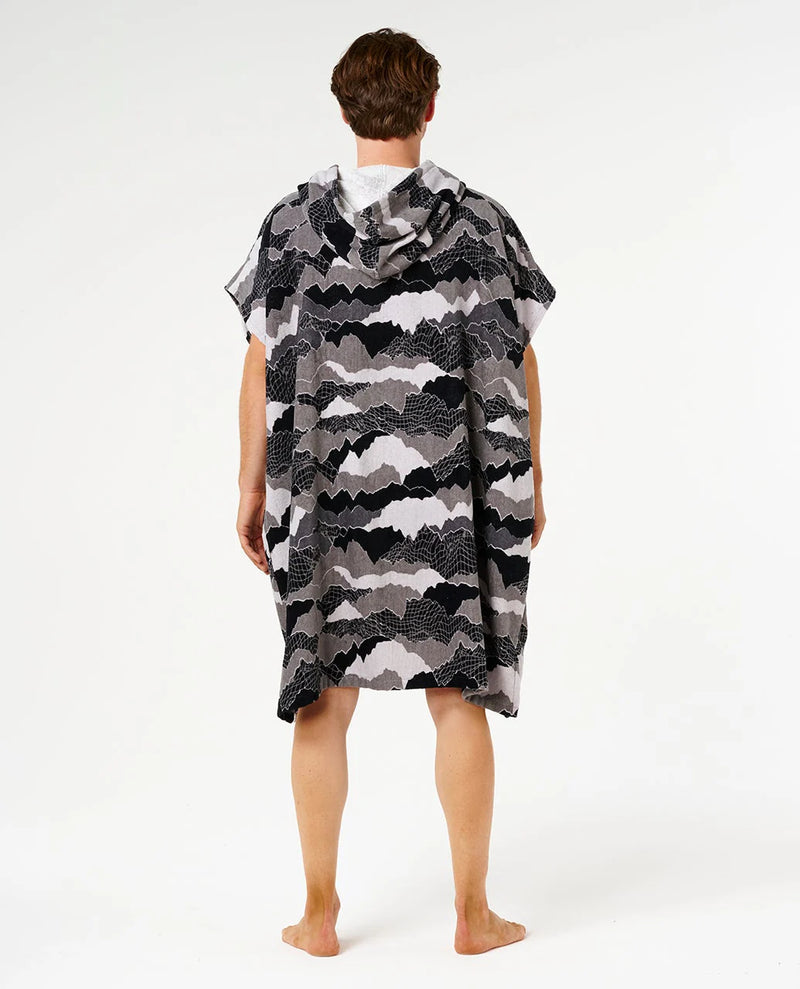 Load image into Gallery viewer, Rip Curl Unisex Fun Times Hooded Towel Poncho 104cm Black/Grey 01KMTO_0097
