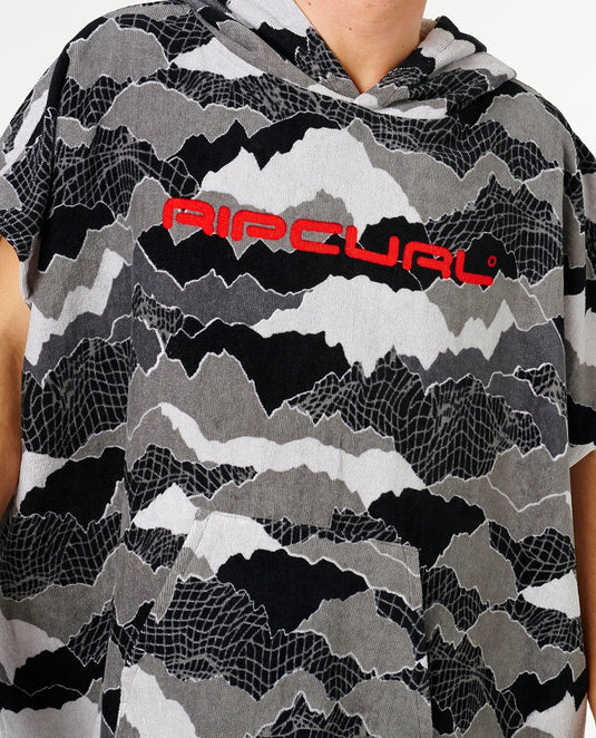 Rip Curl Unisex Fun Times Hooded Towel Poncho 104cm Black/Grey 01KMTO_0097