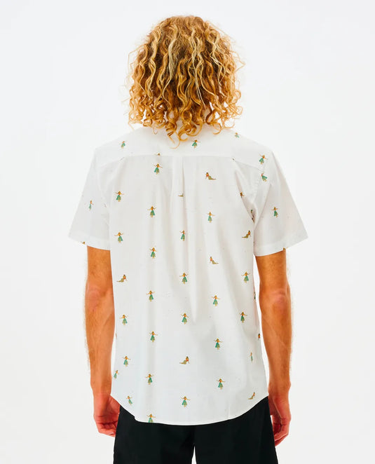 Rip Curl Men's Hula Breach Short Sleeve Shirt Off White 01PMSH-0003