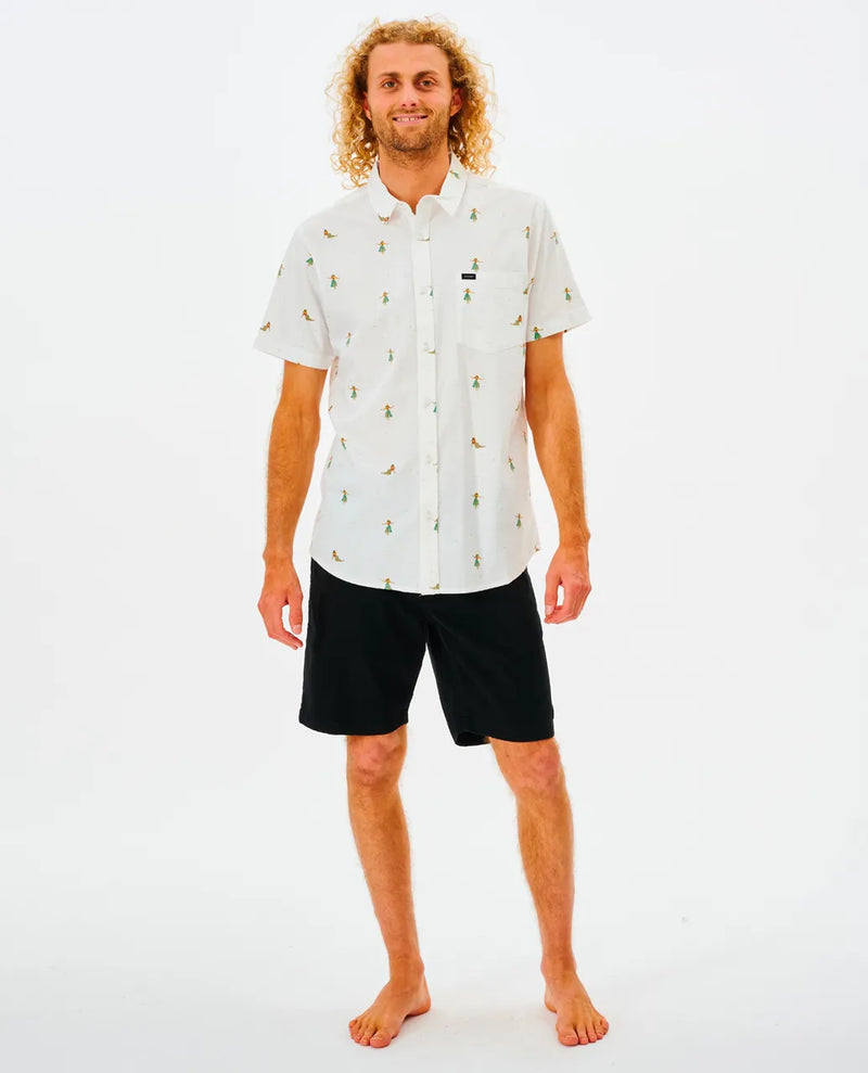 Load image into Gallery viewer, Rip Curl Men&#39;s Hula Breach Short Sleeve Shirt Off White 01PMSH-0003
