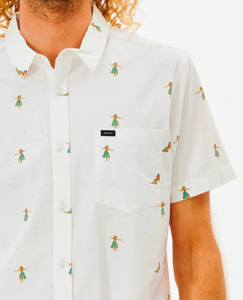 Load image into Gallery viewer, Rip Curl Men&#39;s Hula Breach Short Sleeve Shirt Off White 01PMSH-0003
