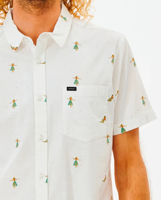Rip Curl Men's Hula Breach Short Sleeve Shirt Off White 01PMSH-0003