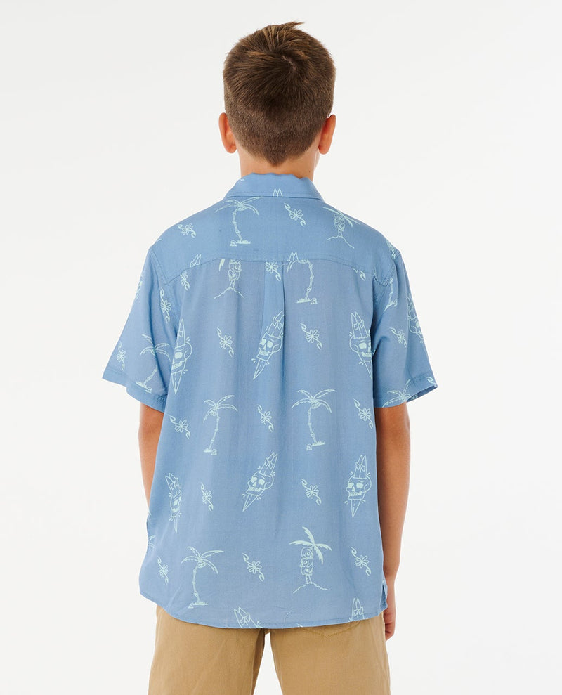 Load image into Gallery viewer, Rip Curl Kids' Eternal Shred SS Shirt (8-16 Years) Faded Denim 01YBSH-4737
