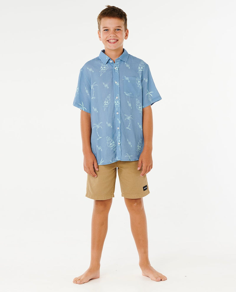 Load image into Gallery viewer, Rip Curl Kids' Eternal Shred SS Shirt (8-16 Years) Faded Denim 01YBSH-4737
