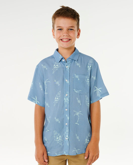 Rip Curl Kids' Eternal Shred SS Shirt (8-16 Years) Faded Denim 01YBSH-4737