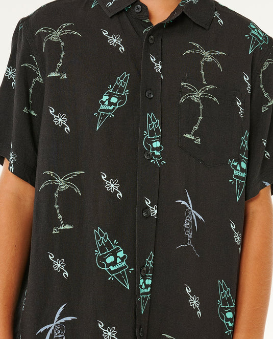 Rip Curl Kids' Eternal Shred SS Shirt (8-16 Years) Washed Black 01YBSH-8264