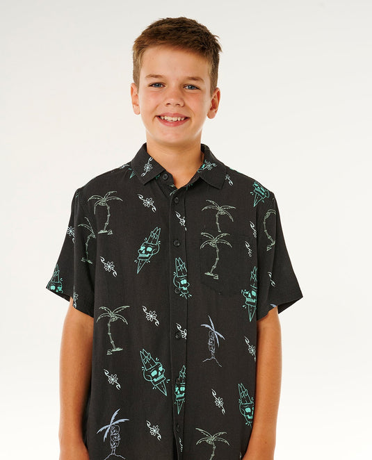 Rip Curl Kids' Eternal Shred SS Shirt (8-16 Years) Washed Black 01YBSH-8264
