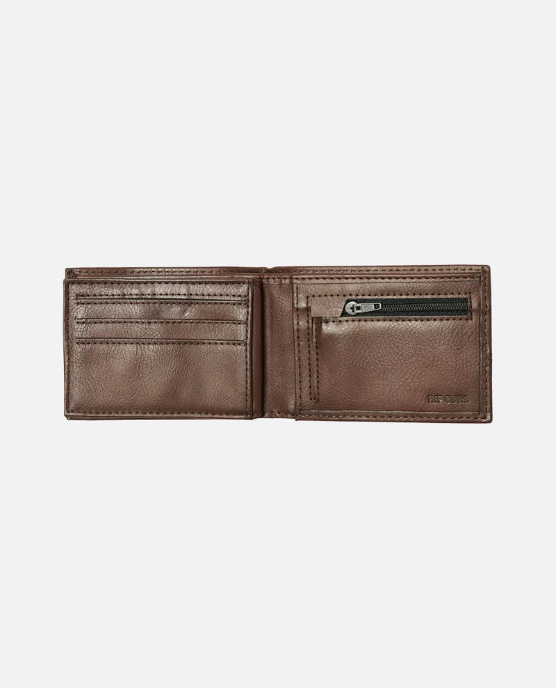 Load image into Gallery viewer, Rip Curl Unisex Corpawatu Icon PU Slim Wallet Black/Tan 01CMWA-5140
