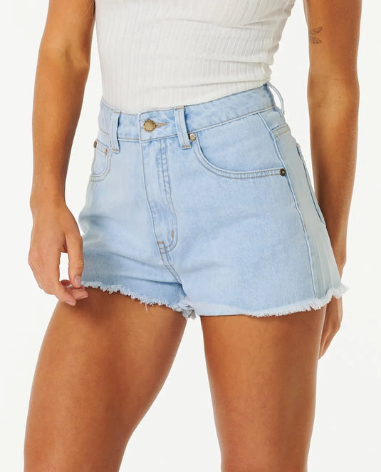 Rip Curl Women's Amy High Waist Short Light Blue 01DWWS-1080