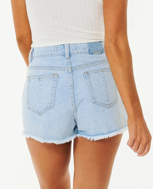 Rip Curl Women's Amy High Waist Short Light Blue 01DWWS-1080