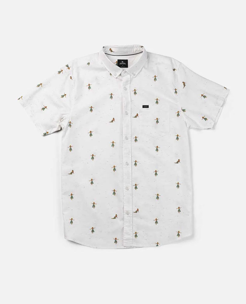 Load image into Gallery viewer, Rip Curl Men&#39;s Hula Breach Short Sleeve Shirt Off White 01PMSH-0003
