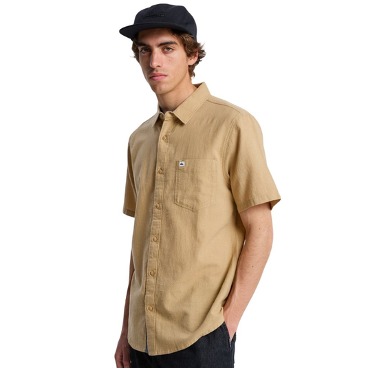 Quiksilver Men's Time Box Short Sleeve Shirt Khaki EQYWT04622-CJZ0