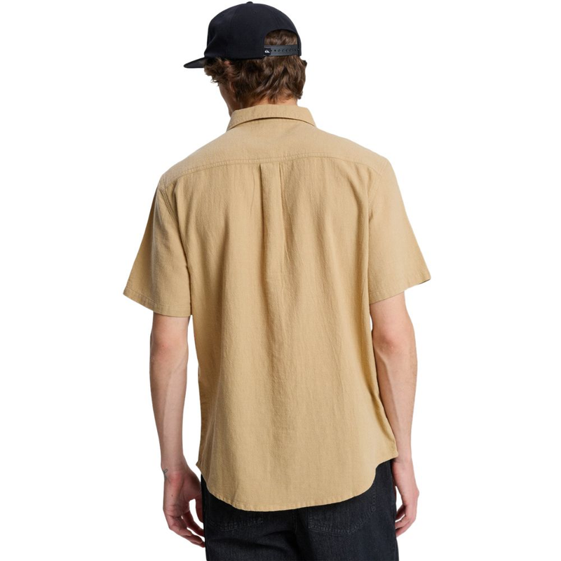 Load image into Gallery viewer, Quiksilver Men's Time Box Short Sleeve Shirt Khaki EQYWT04622-CJZ0
