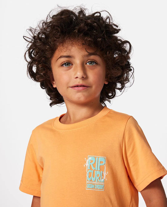 Rip Curl Kid's Grom Energy Logo T-Shirt Mandarin Zest 020TTE-2214