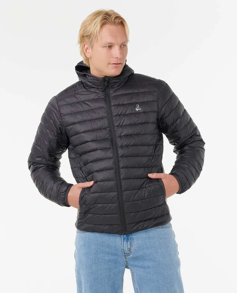 Rip Curl Men's Anti-Series Search Puffer Hood Fleece Black 023MJA