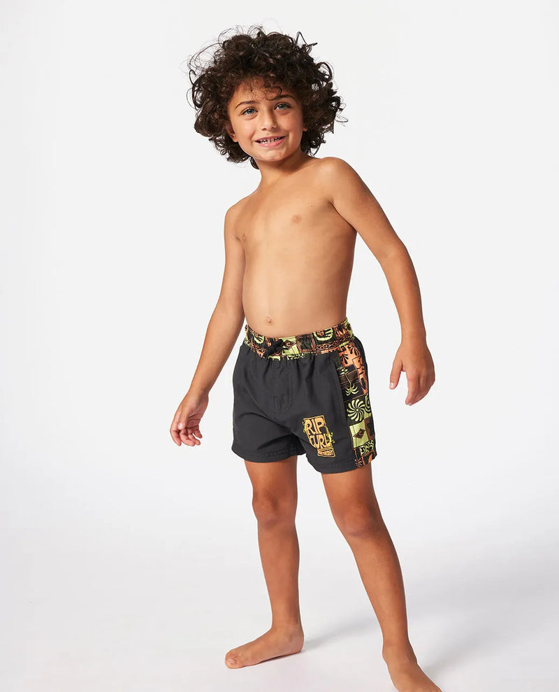 Load image into Gallery viewer, Rip Curl Kid&#39;s Kev Energy Block Volley Shorts (1-8) Washed Black 026TBO-8264
