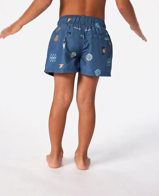 Rip Curl Kid's Grom Energy Volley Shorts Vintage Navy 027TBO-9435