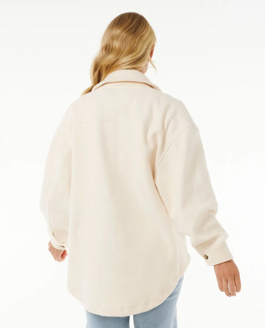 Rip Curl Women's High Tide Fleece Shacket Off White 02BWJA-0003