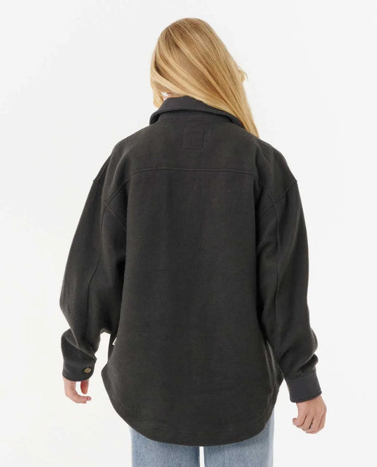 Rip Curl Women's High Tide Fleece Shacket Washed Black 02BWJA-8264